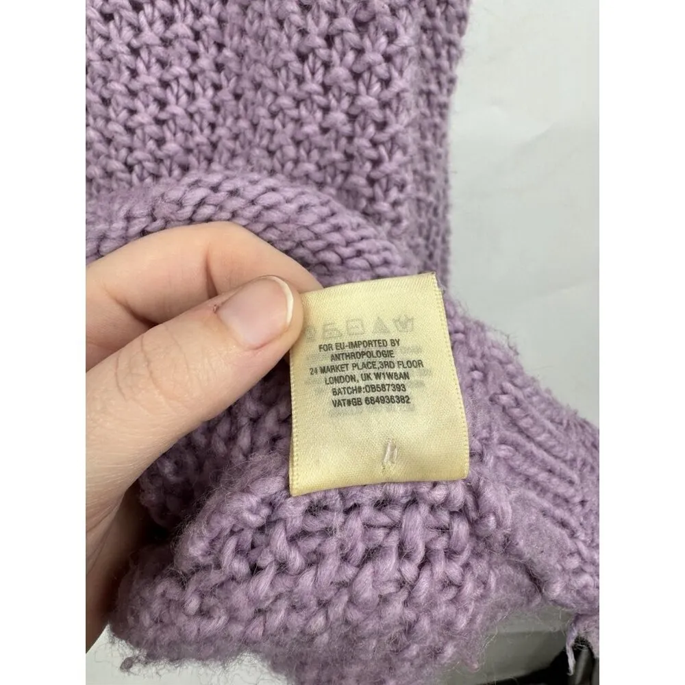 Moth Anthropologie Abella Turtleneck Sweater Women Small Lavender Slouchy Purple - Image 7