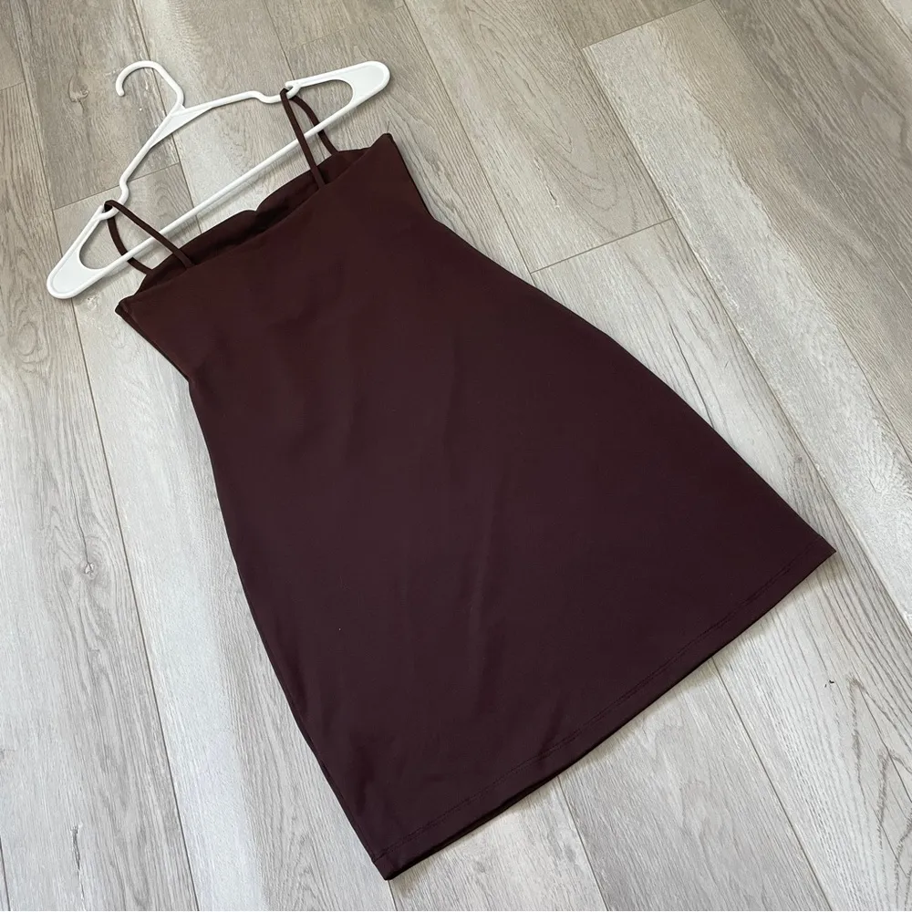 Susana Monaco Dress essential thin strap mini Brown small party chic minimalist - Image 5