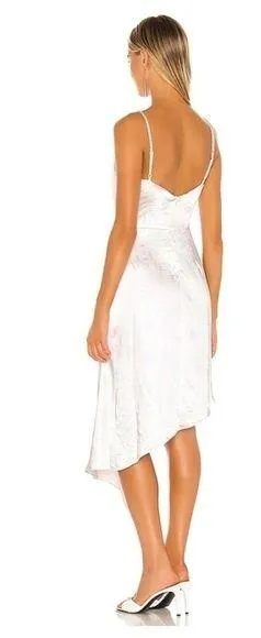 NWT ELIATT Satin Jacinda Rhinestone Asymmetric Cocktail White Dress Sz M - Image 2