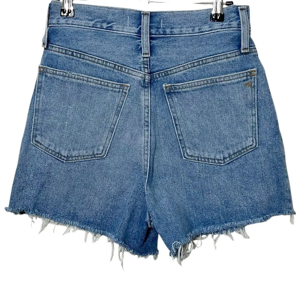 Madewell Momjean Shorts Flintwood Wash Size 23 High Rise Distressed Cotton - Image 5