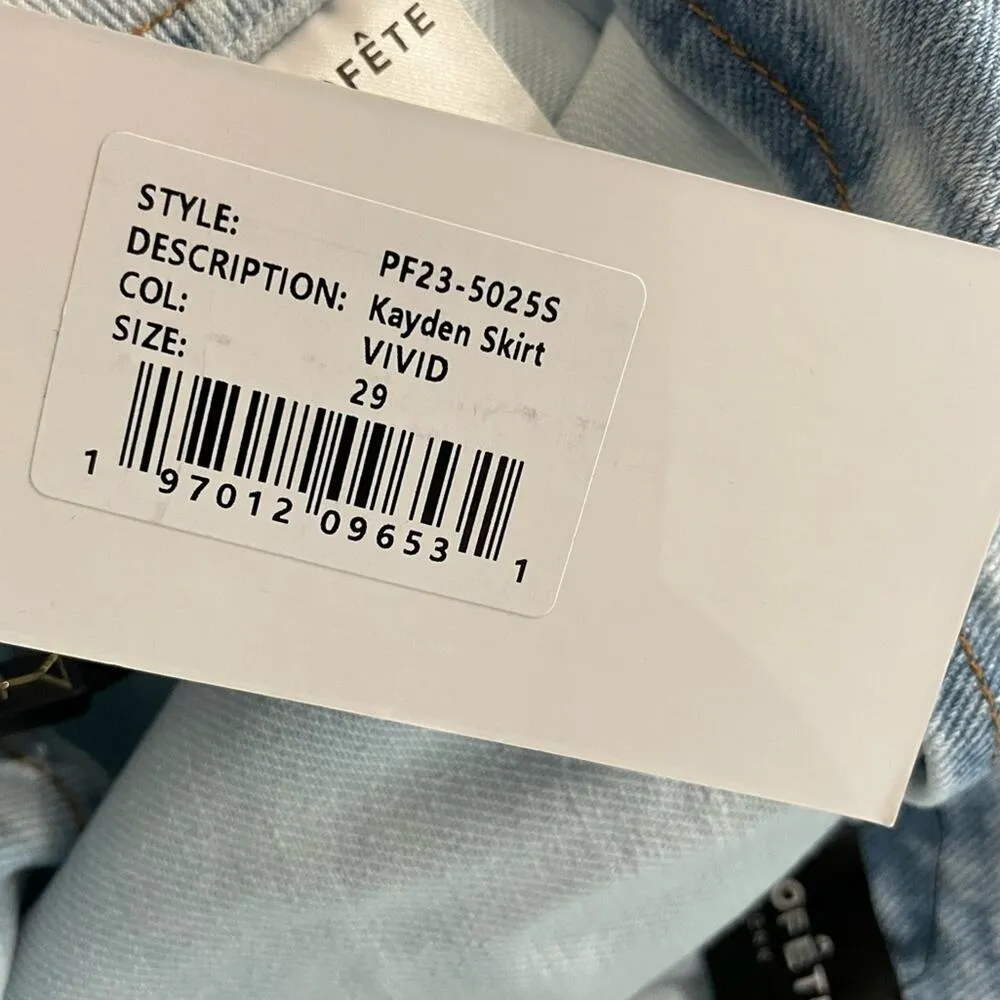 Retrofête Revolve Brand Women’s Kayden Skirt in Vivid sz 29 Blue - Image 10