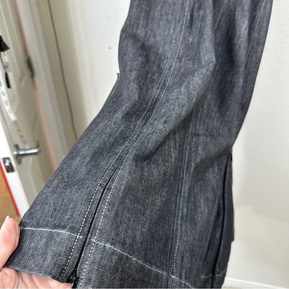 Randolph Duke The Look Black Denim Zip Pleated Corset Dress / Size 14 Western Gray - Image 10