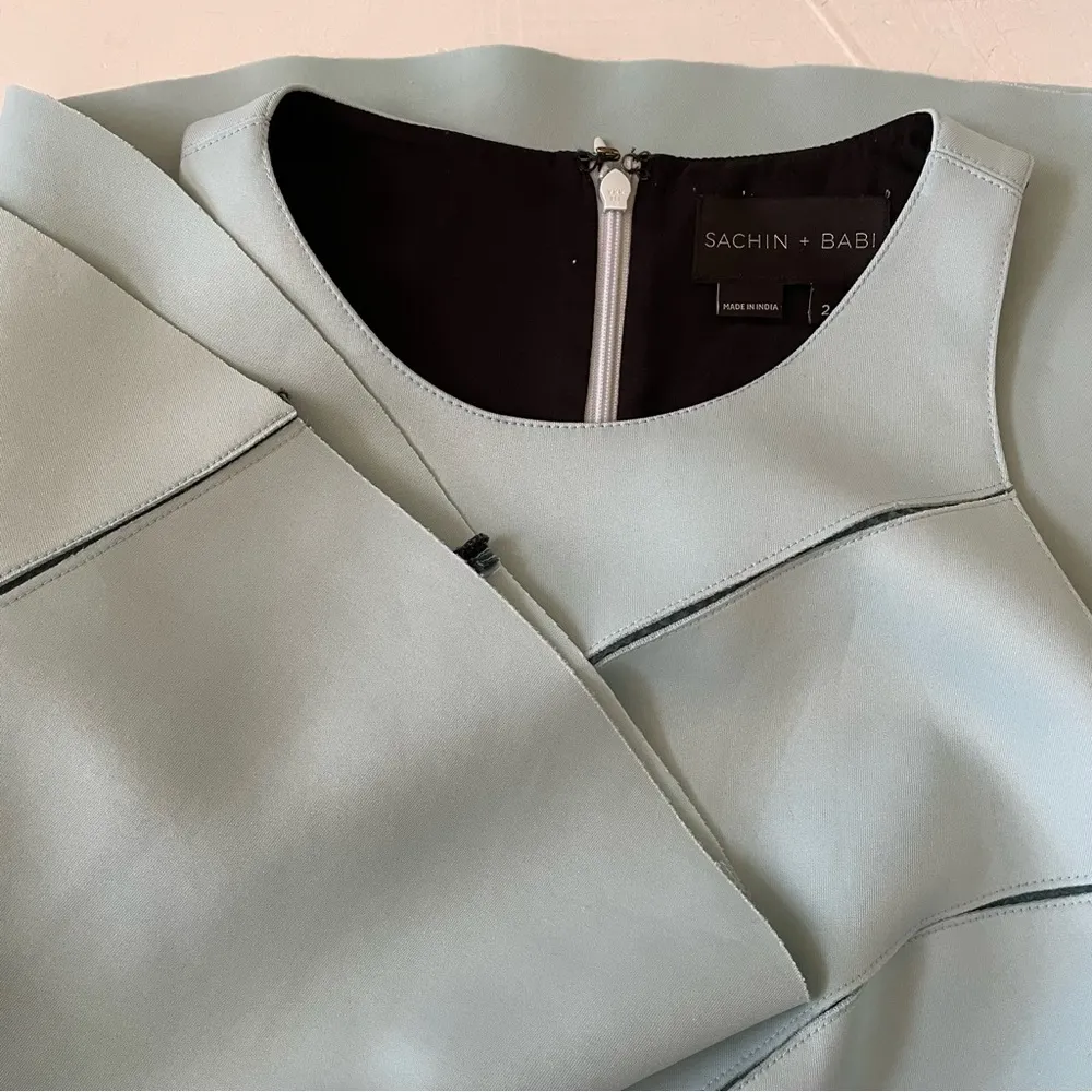 Sachin + Babi Baby Blue Diagonal Trim Y2K Mini A-Line Sleeveless Dress Size 2 - Image 11