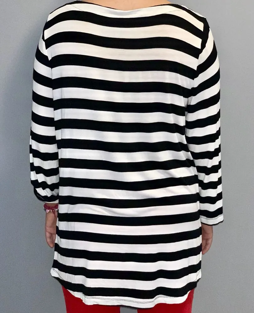 Cable & Gauge Black And White Striped Top - Image 7