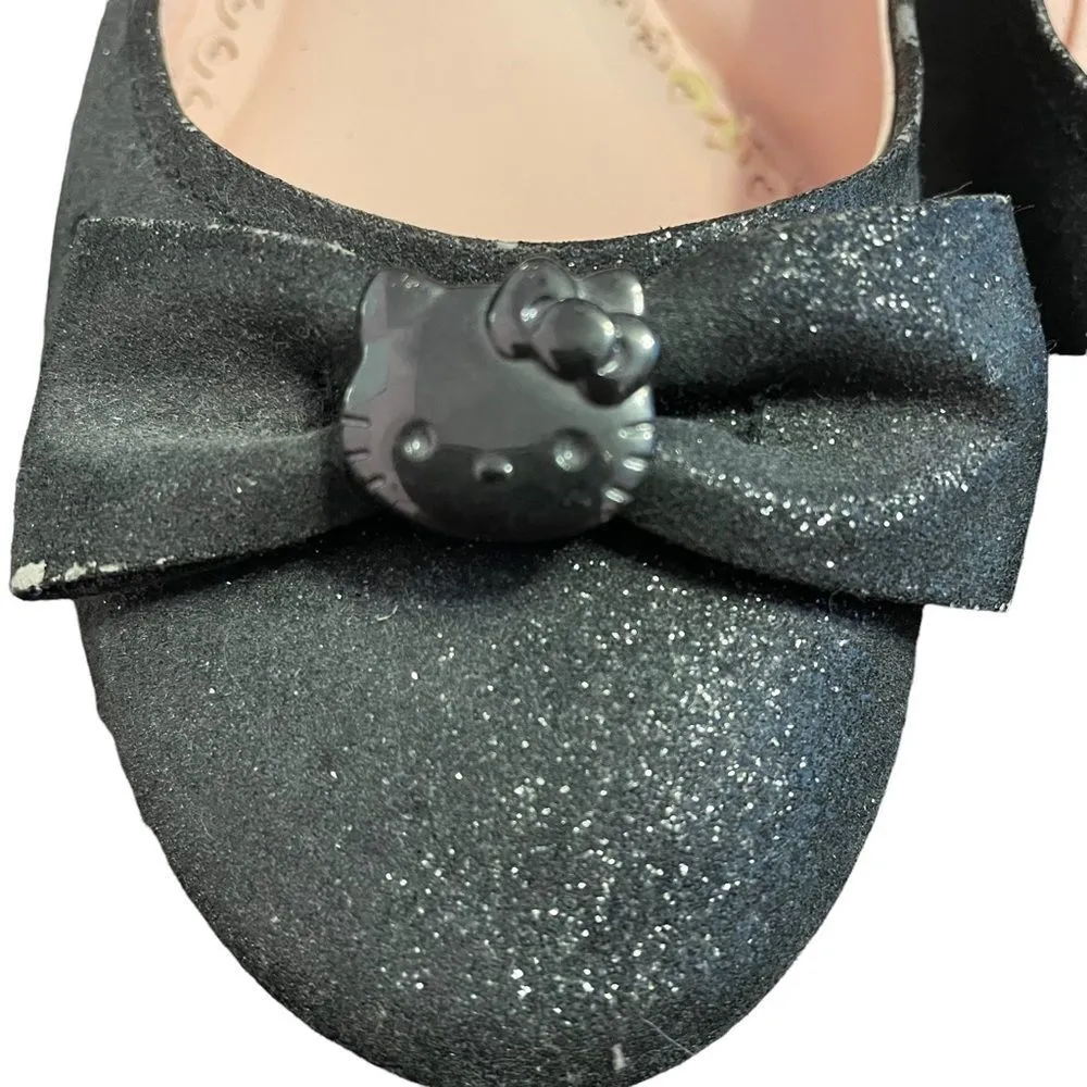 Hello Kitty Flats Black Glitter /Sparkles Sz 8 - Image 3