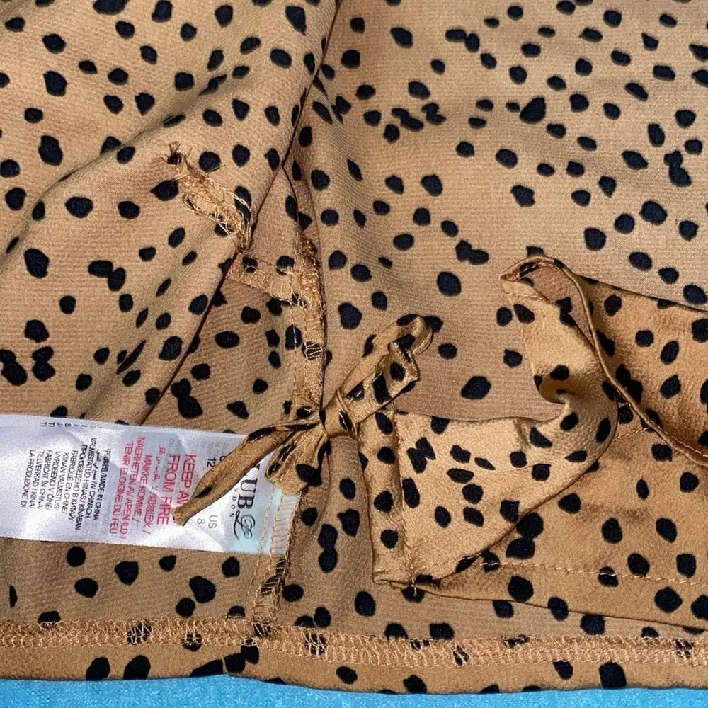 CLUB L LONDON ruffled wrap long sleeve blouse elastic at wrists size S Black - Image 5