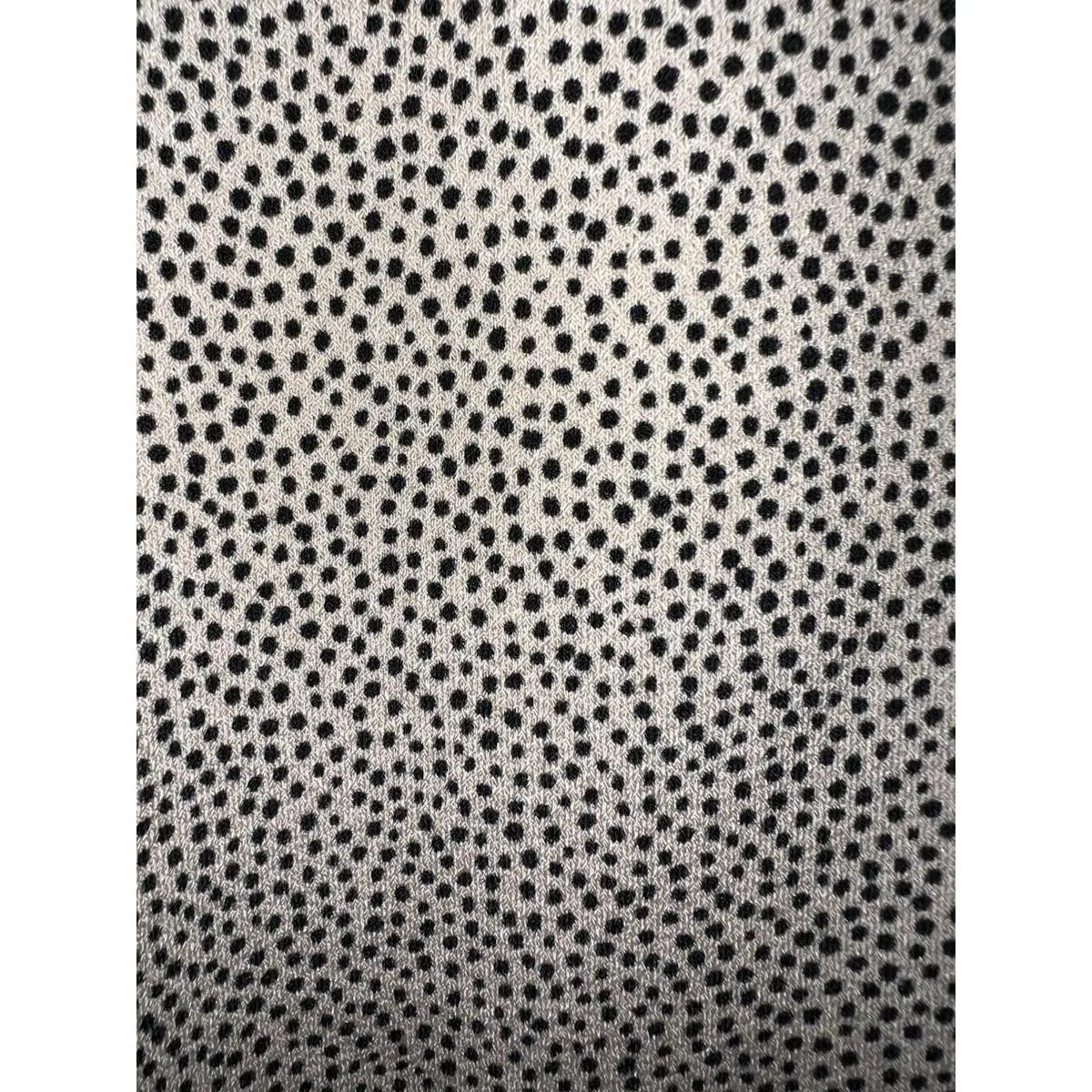 Adrianna Papell Black White Dot Smocked Puff Sleeve Tie Neck Blouse Women’s M - Image 7