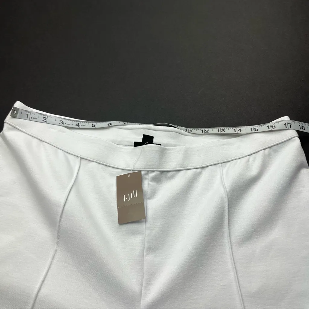 J. Jill Wearever Collection White‎ Wide Leg Cropped Pant Womens Size Large NEW White - Image 6