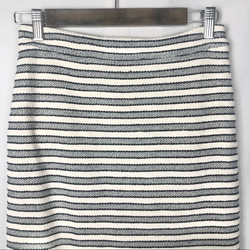 J. Crew Factory Blue & White Striped Terry Pencil Skirt 0 - Image 5