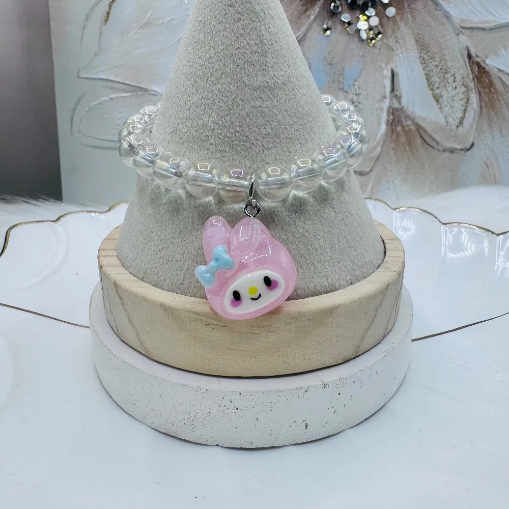 My Melody Charm Clear Beaded Bracelet - Image 3