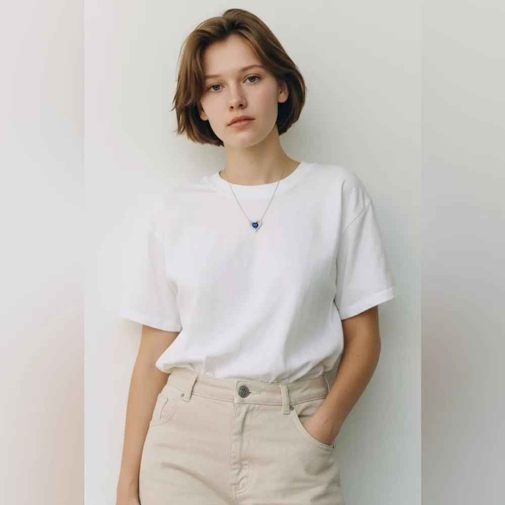 Hailey Claire Heart Sapphire Necklace Blue - Image 2