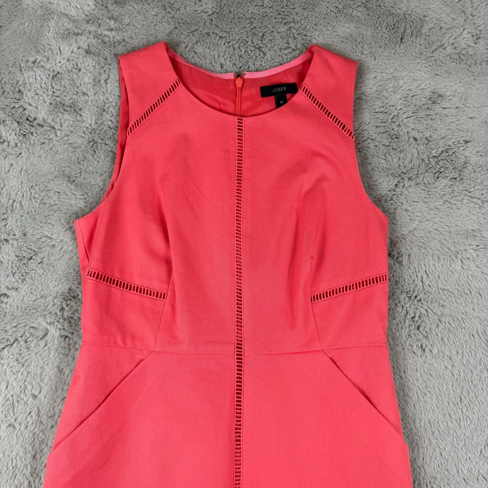 J.Crew Sleeveless Sheath Dress Career Workwear Coral Pink Fitted 8P‎ - Image 12