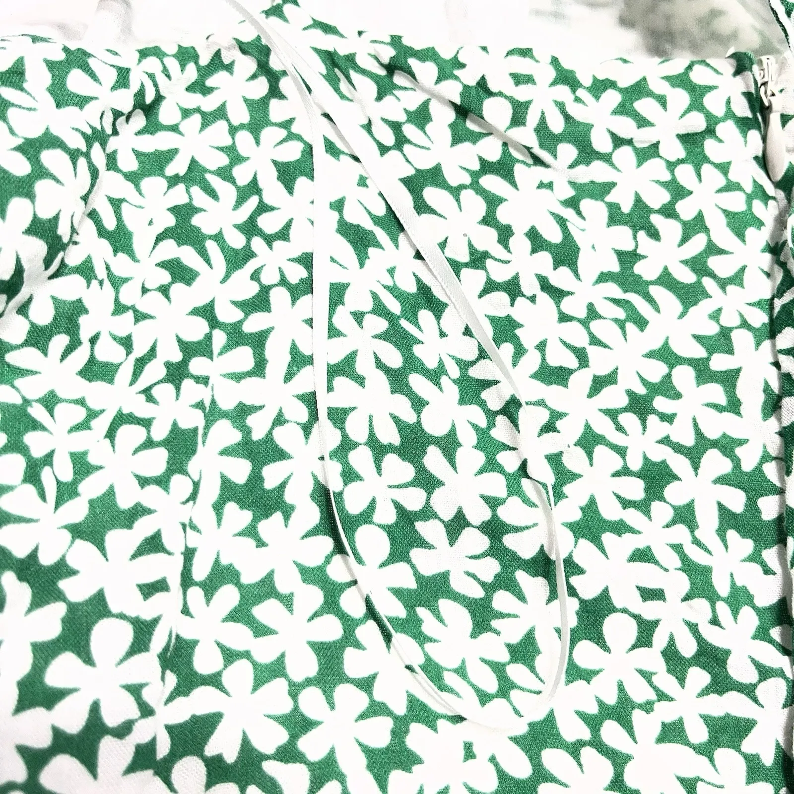 Le Lis Floral Print Tie-Front Mini Dress Green & White Women's Size Large - Image 12