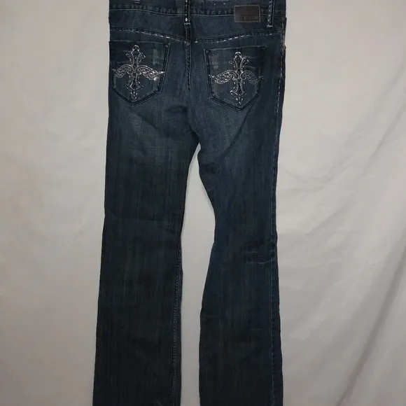 Petrol Sterling 31x33.5 Low Rise Bling Cross Wing Jeans Blue Size 31 - Image 2
