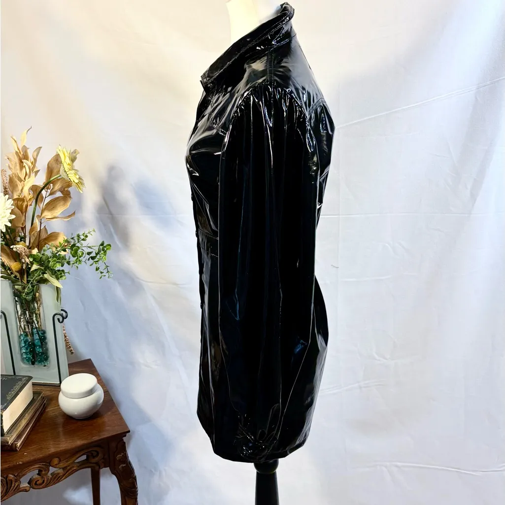 NWT Windsor Signature 8 Wet Look Snap Front Jacket Sz Medium💚 - Image 6