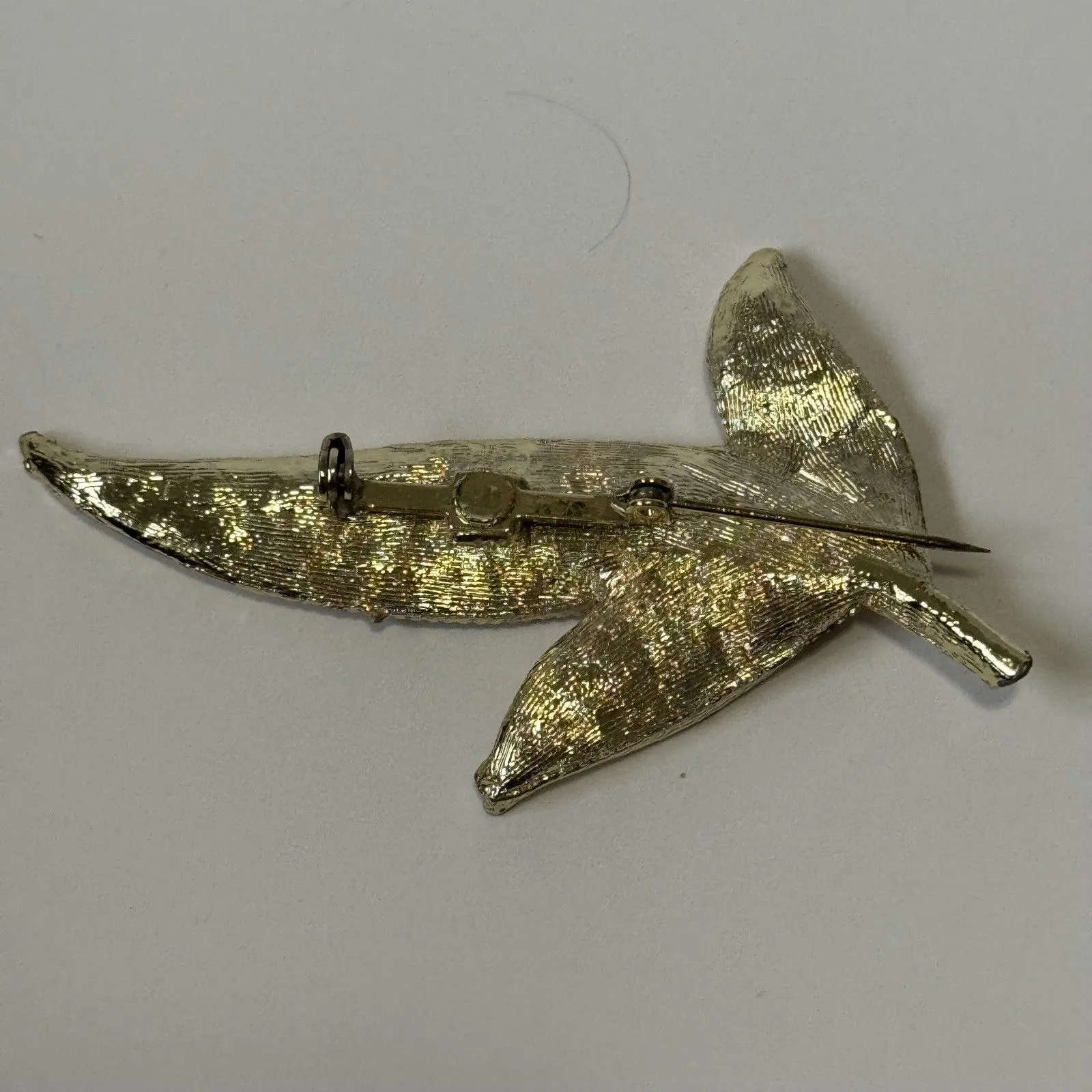 Vintage Gold Tone Brooch Leaf Pin 3 Inch 1950s Costume Jewelry - Image 5