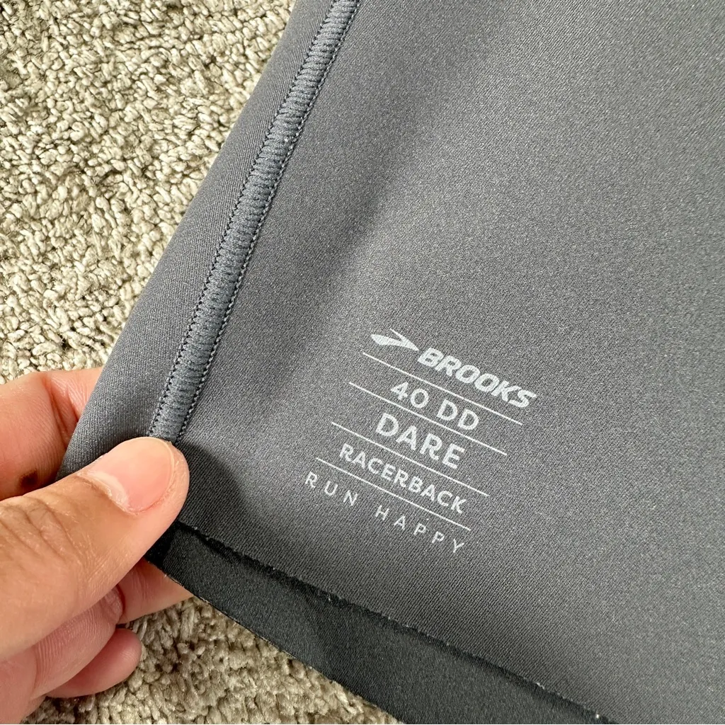 Brooks Women’s Dare Racerback 2.0 Sports Bra Running in Asphalt Gray 40DD - Image 12