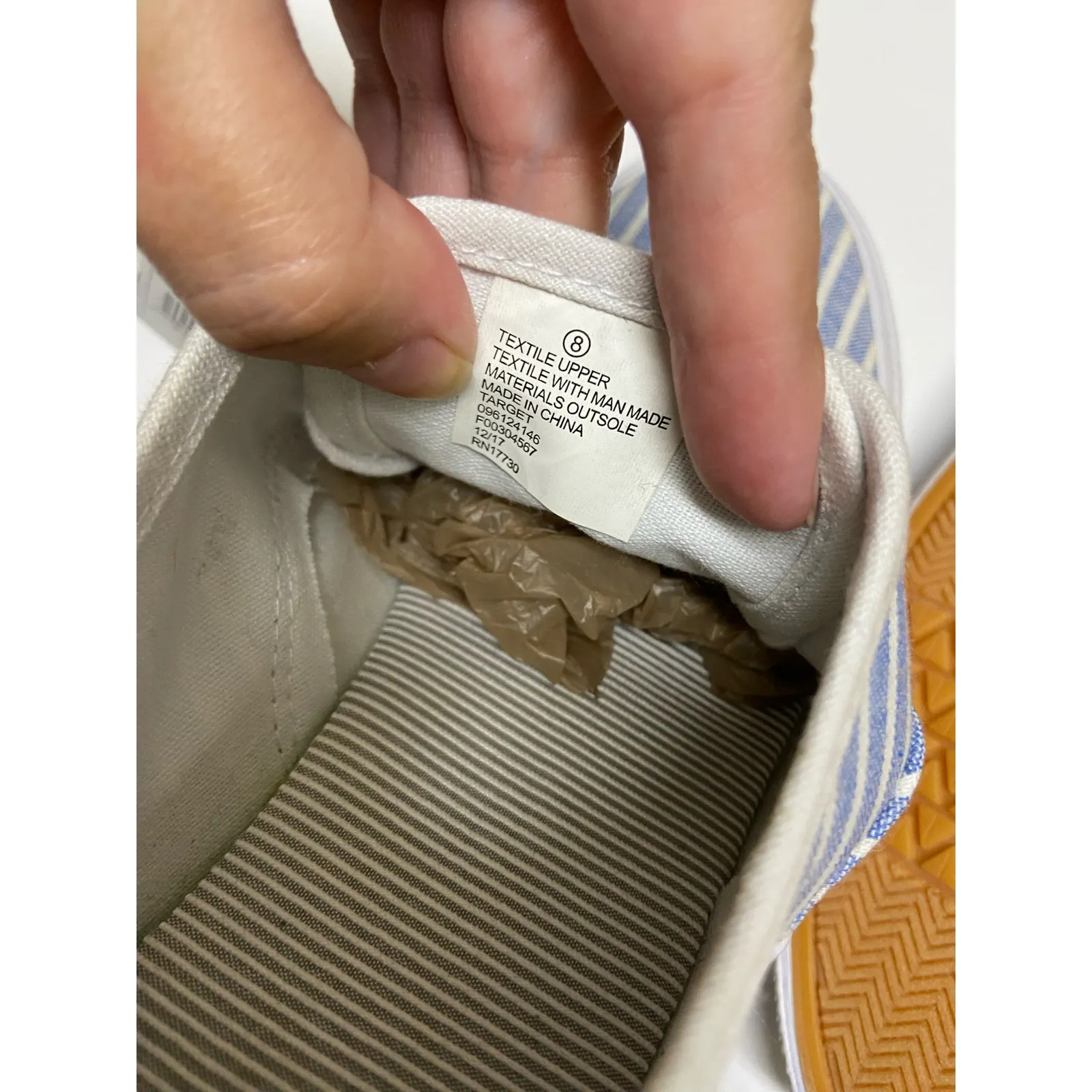 A New Day Womens Shoes Sz 8 Blue White Striped Lace Up Casual Sneakers NEW‎ - Image 6