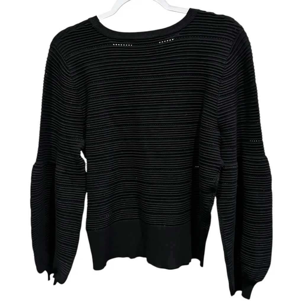 I.N.C. International Concepts Womens Ribbed Knit Crewneck Sweater Black Size L - Image 5