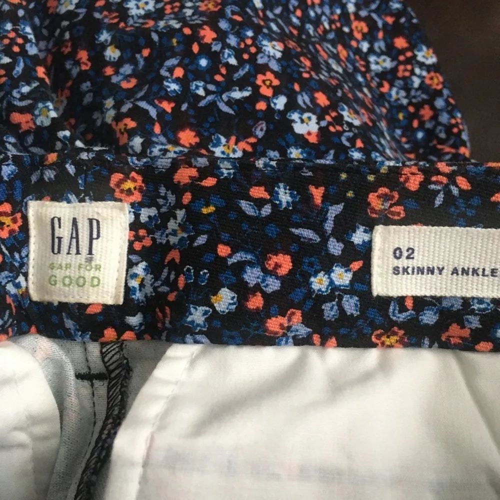 Gap Floral Skinny Ankle Pants sz 2 - Image 7