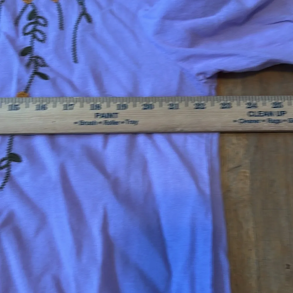 Lavender Embroidered Linen/Cotton Shirt Women's Top‎ *flaw XL White - Image 9