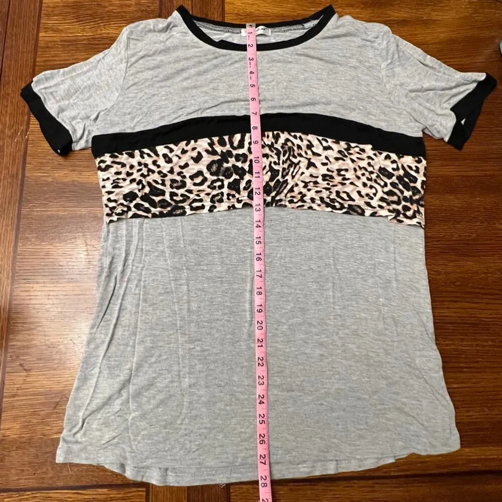 Bearsland Women’s Maternity Nursing Top Short Sleeve Patchwork Breastfeeding Tee Gray Size undefined - Image 13