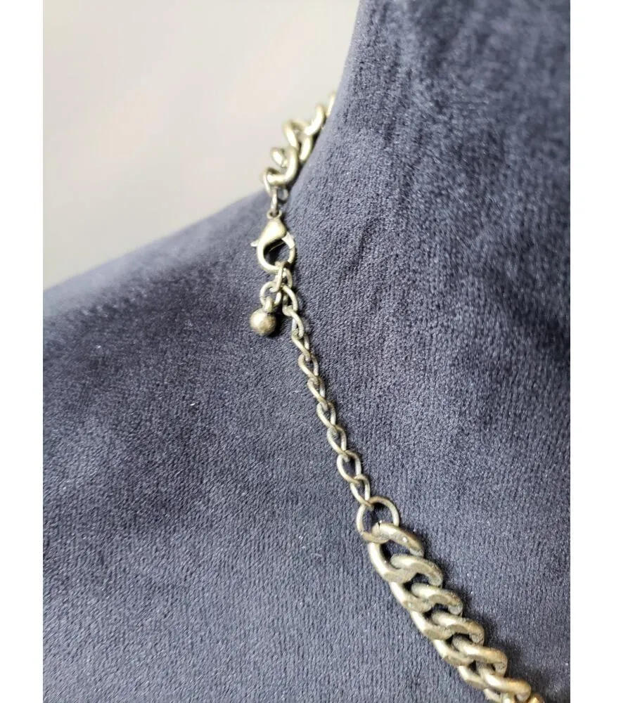 Women's Statement Necklace Gold Tone Fringe Chain Lobster Clasp Jewelry - Image 5