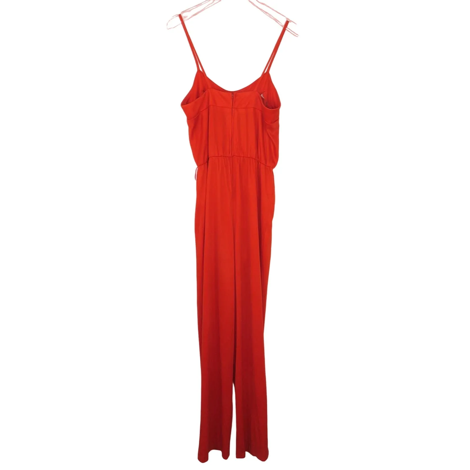 1980s Vintage Red Sleeveless Wide Leg Jumpsuit Playsuit Flared Leg Small Medium - Image 3
