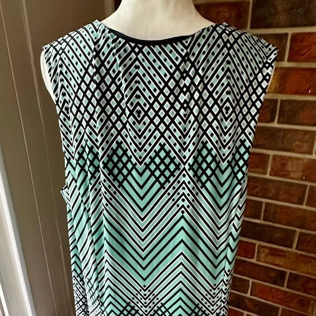 Plus Size Y2K Geometric Beaded V-Neck Midi Sheath Dress Flowy Mermaid Chevron - Image 7