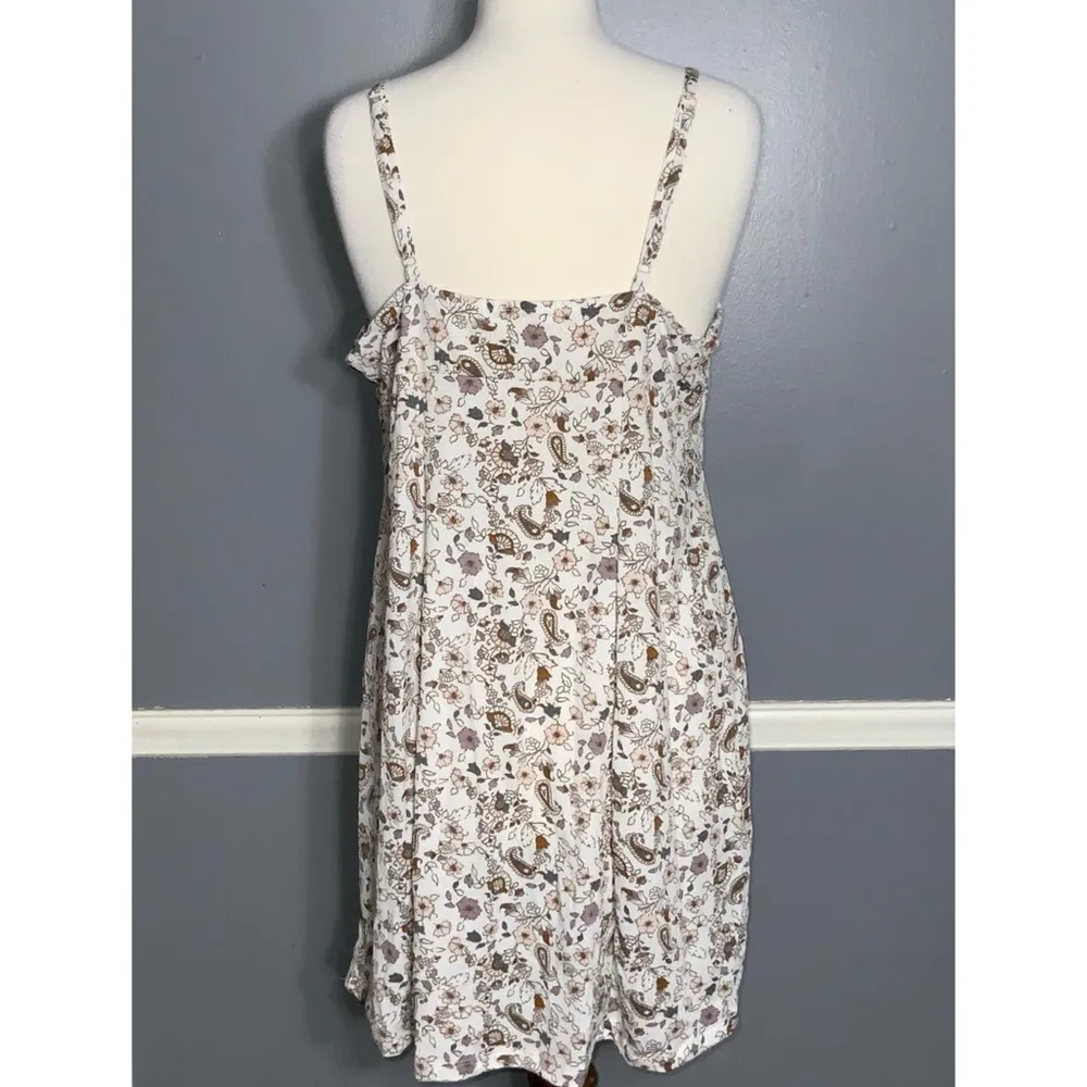 Wallflower Tan Cropped Cardigan Spaghetti Strap Cream Floral Short Dress Set XXL - Image 10