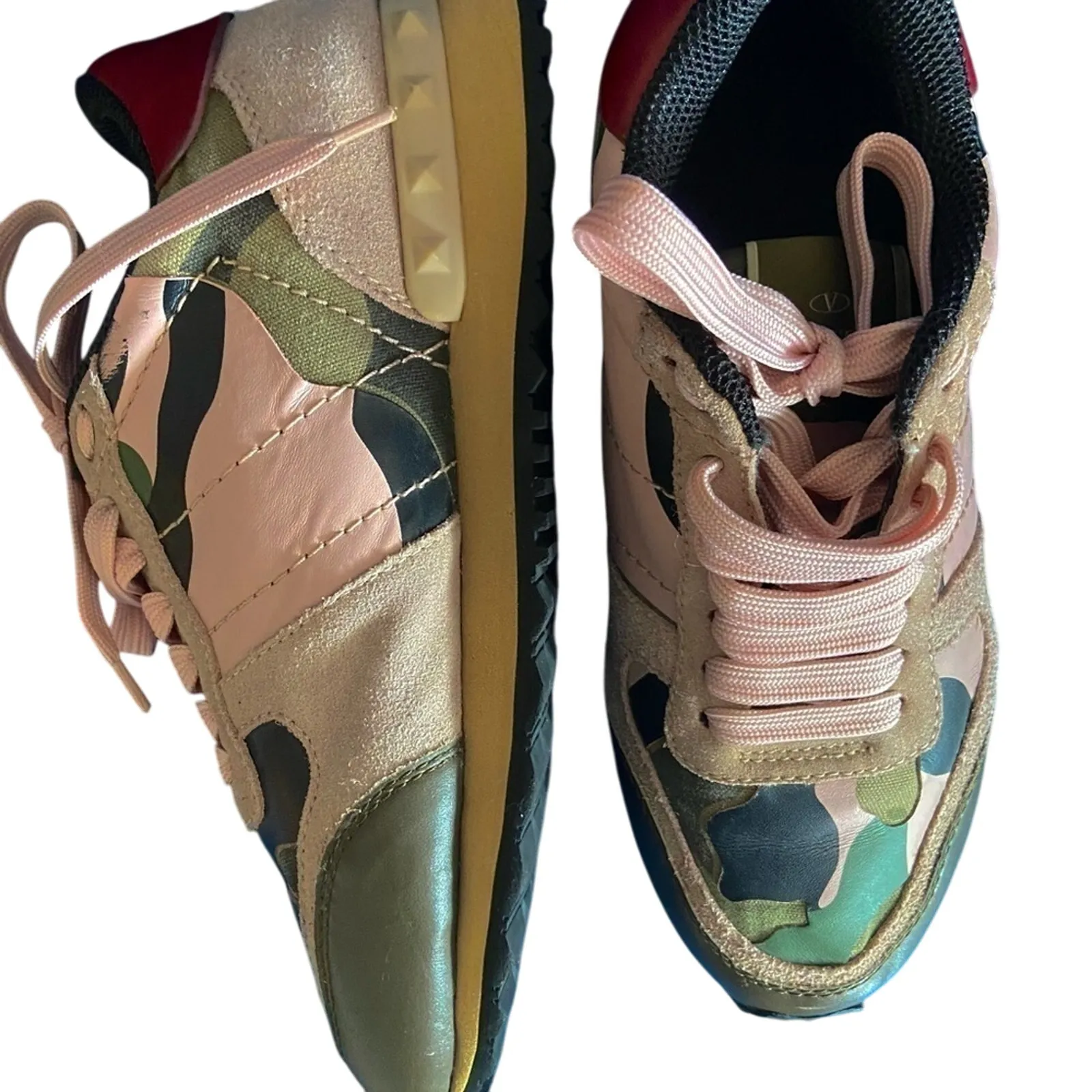 Valentino Garavani Rockrunner Sneakers – Multicolor Camo, Size 7 - Image 4