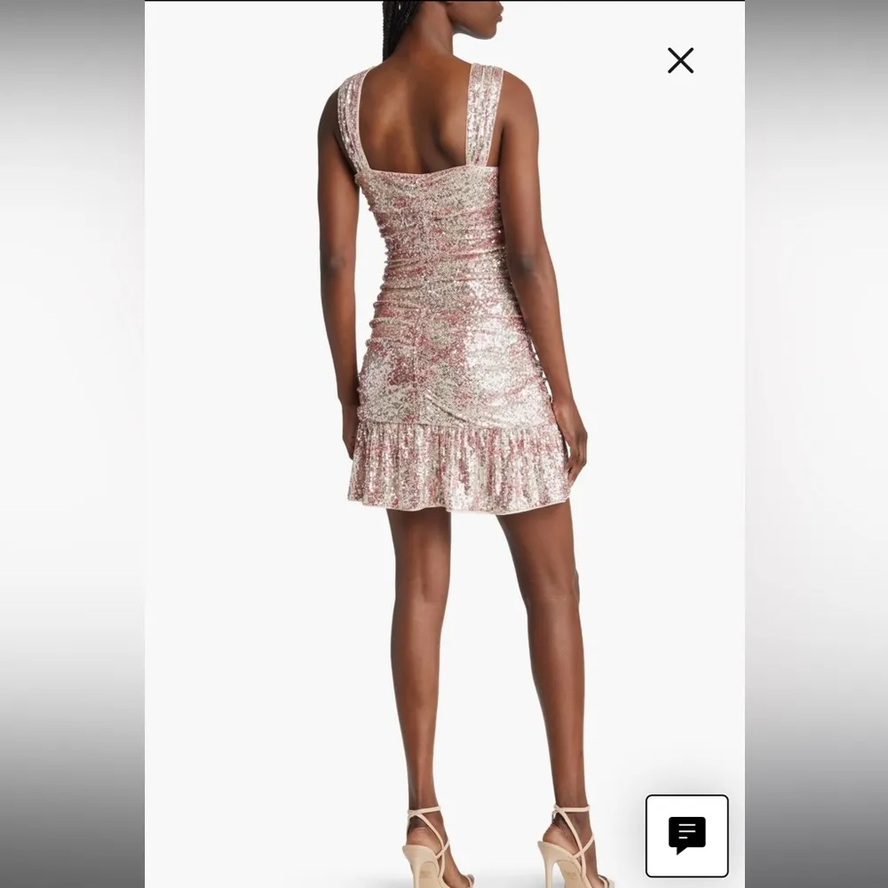 Sabryna Sequin Ruched Halter Minidress NWT size medium - Image 4