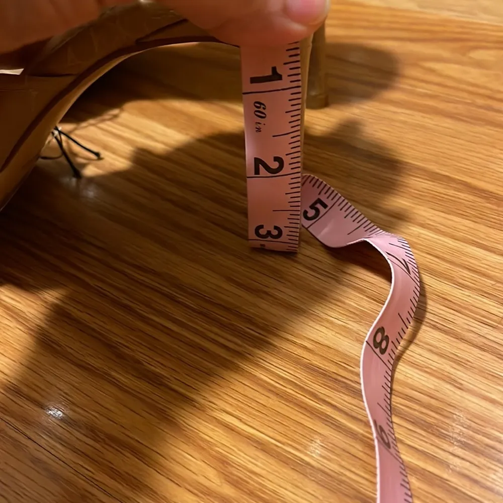 NWT Express Beige Snakeskin Strapless Open Toe Heel - Image 8