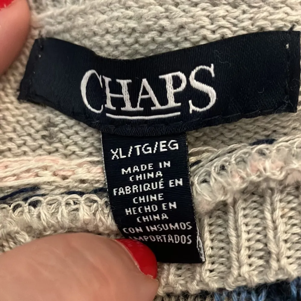 CHAPS Intarsia Pullover Sweater, XL - Image 4