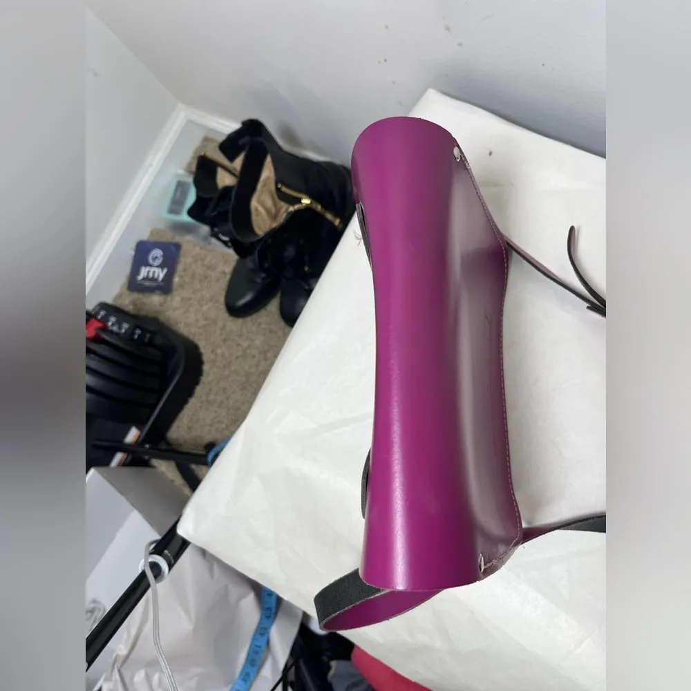 Mini Traditional British Vintage Satchel Boysenberry Crossbody Bag Purple - Image 4