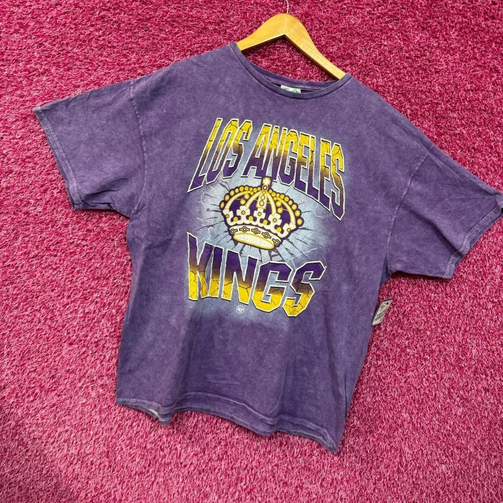Los Angeles Kings Throwback Team Logo NHL T-shirt Size 2XL - Image 3