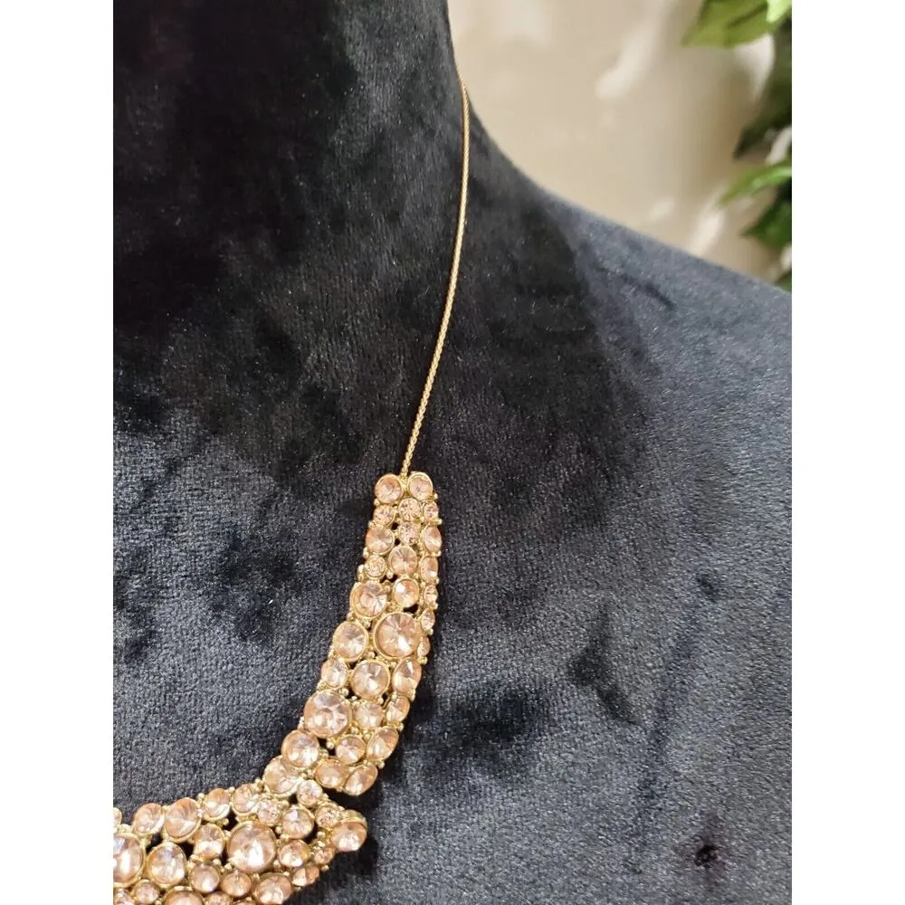 Women's Gold Bib Beads Gold Chain Statement Stylish Necklace - Image 2