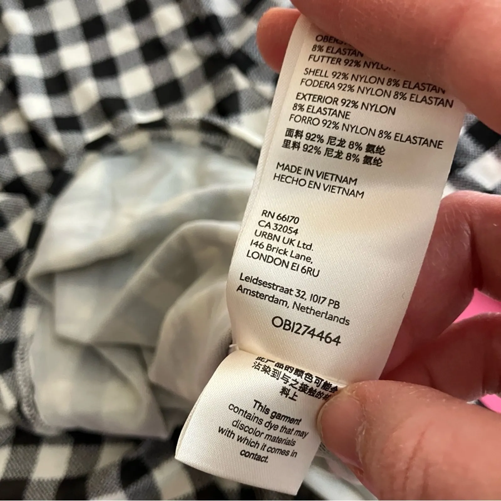 Free People Gingham Turtleneck Top Black White Gingham Lightweight Womens Small - Image 8