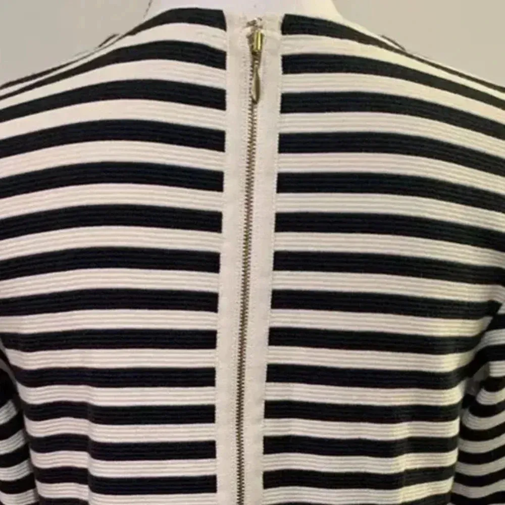 Vineyard Vines Ottoman Stripe 3/4-Sleeve Dress Navy & White Women's Size XS - Image 3