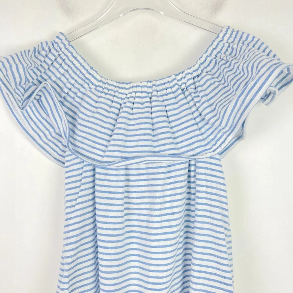 NWT Line & Dot Lea Ruffle Mini Dress Stripes Off the Shoulder Size Medium M NEW - Image 12