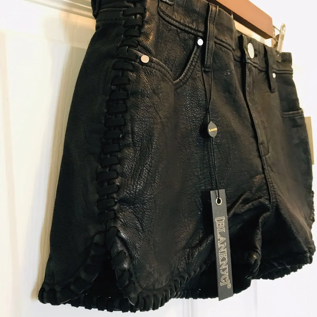 BLANK NYC Vegan Leather Shorts - Image 3