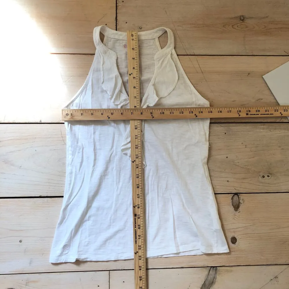 Lilly Pulitzer EUC Women's 100% Pima Cotton Shay Ruffle Tank Top Resort White S - Image 5