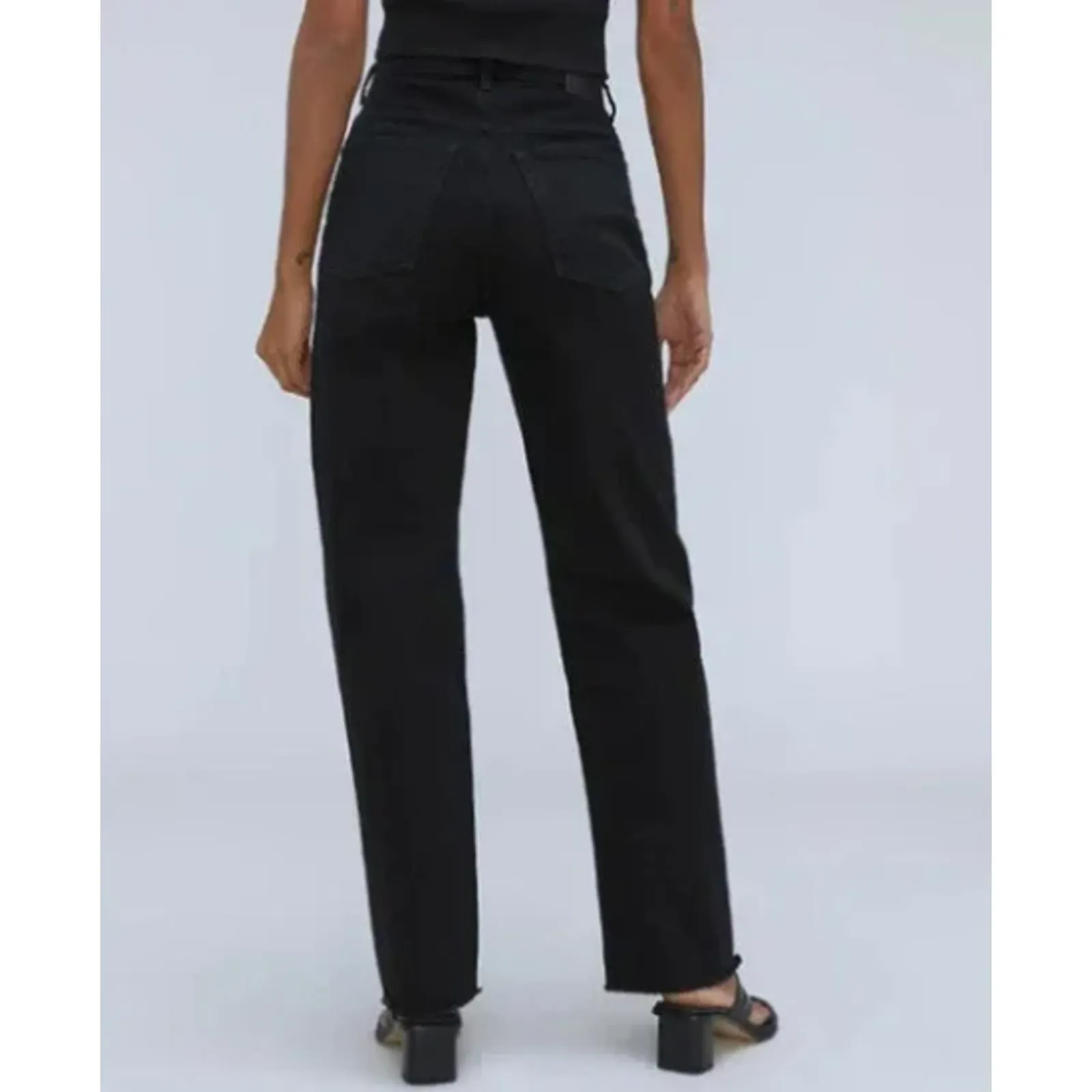 NWT Everlane Sz 32 The Curvy Way High Straight Jean Coal Black Organic Cotton - Image 14