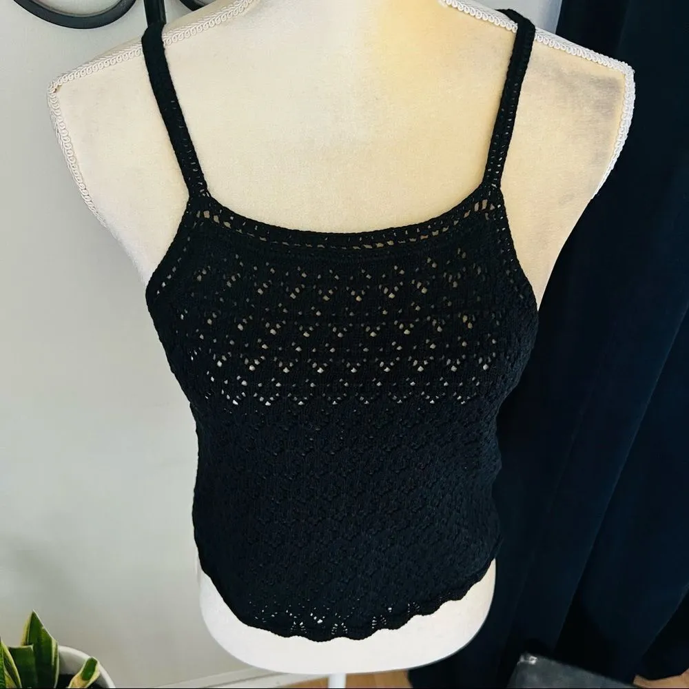 French Connection‎ Nora Crochet Sleeveless Top, Black, Size Medium, (6/8), NWT - Image 6