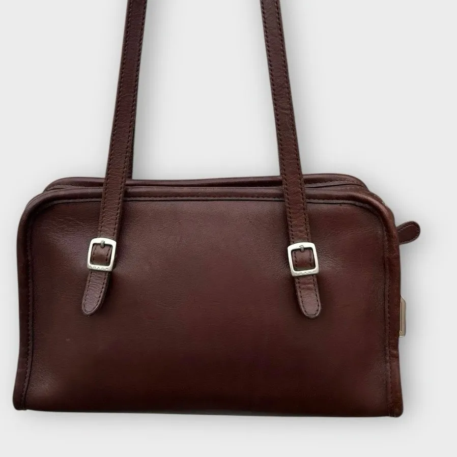 Vintage Coach 9051 Swing Zip Mahogany Glove-Tanned Leather Shoulder Bag Purse 98 - Image 2