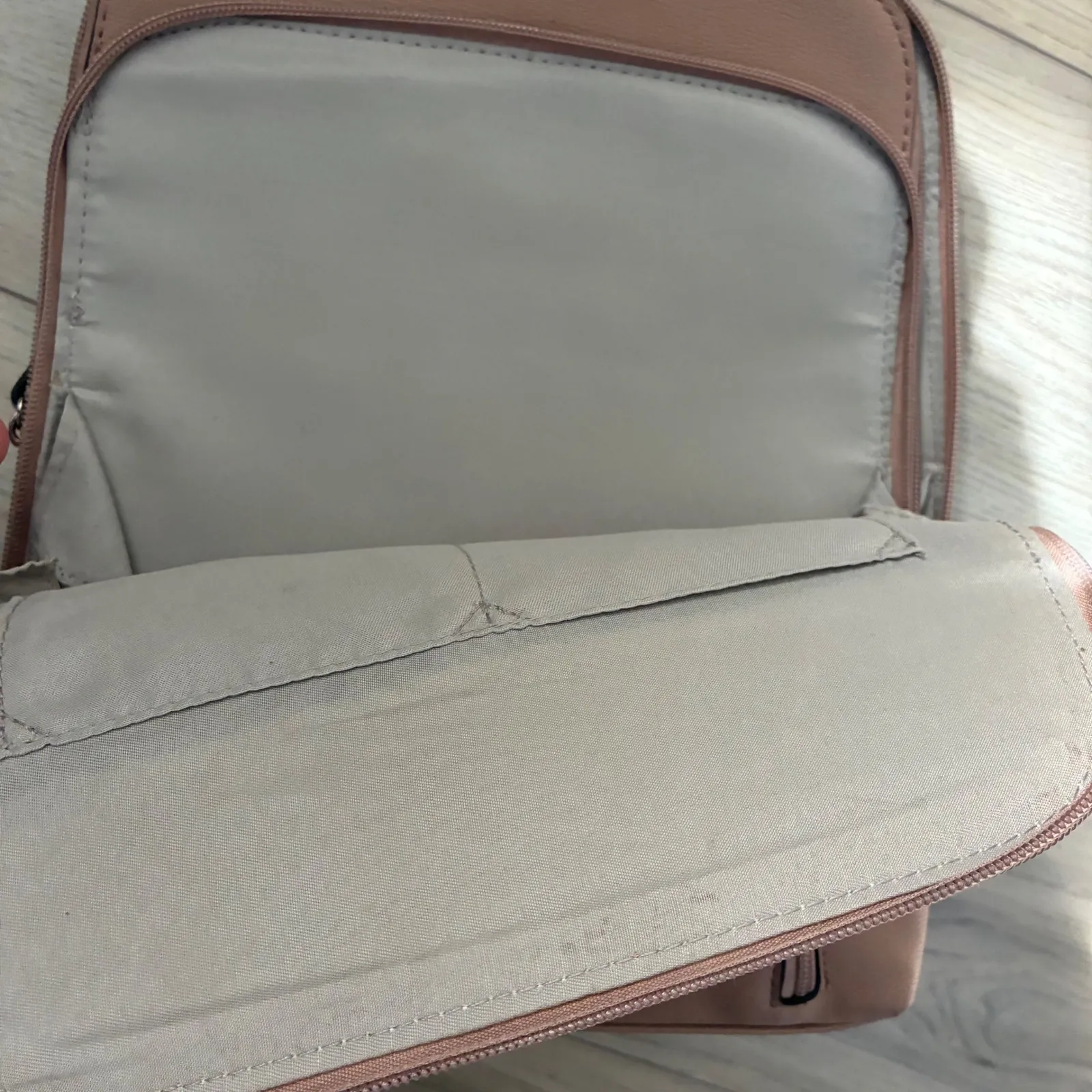 Mathew and Julian Rose Tan Backpack Purse Convertible Shoulder Bag Pink - Image 3