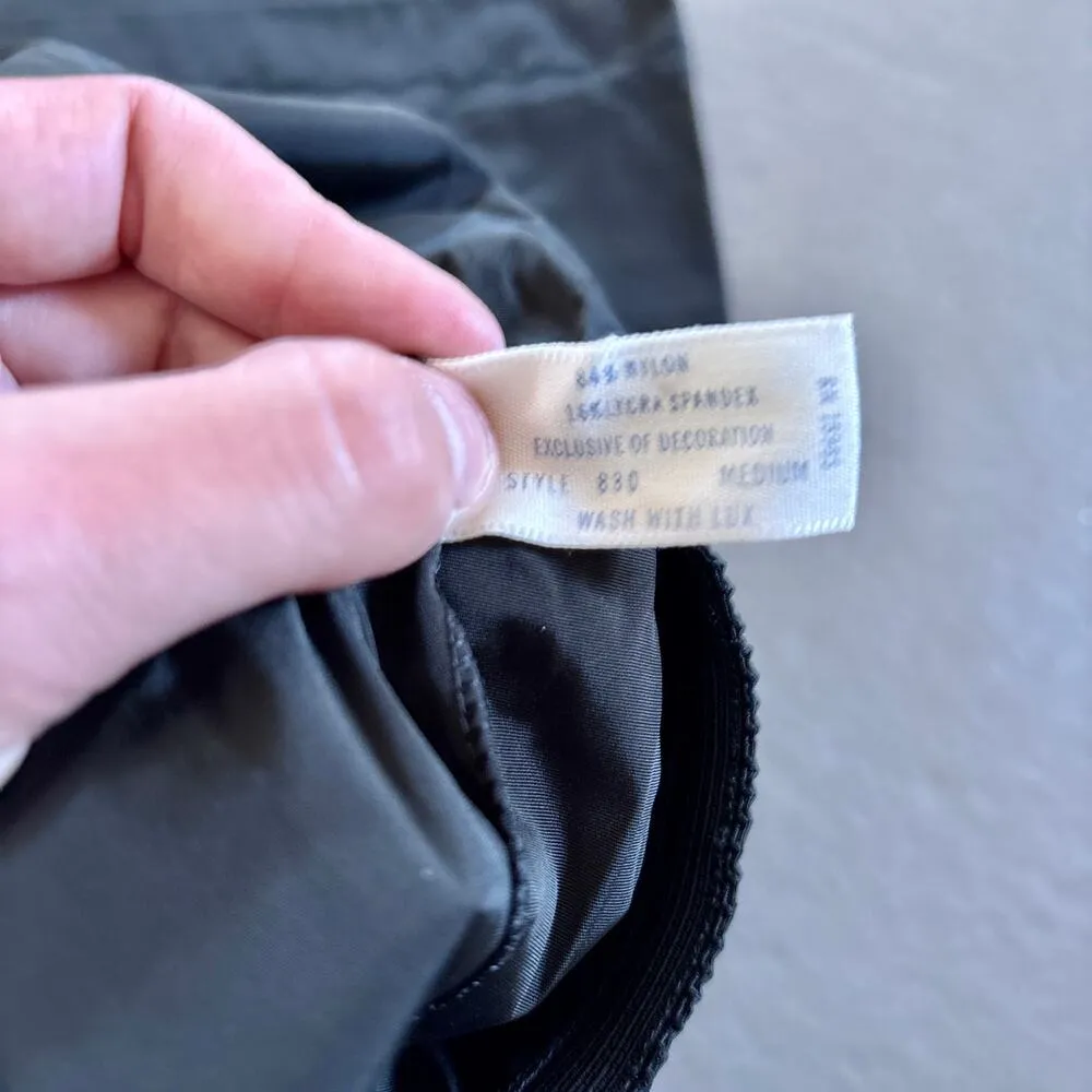 Vintage Val Mode Black Embroidered Half Slip Skirt Medium - Image 7