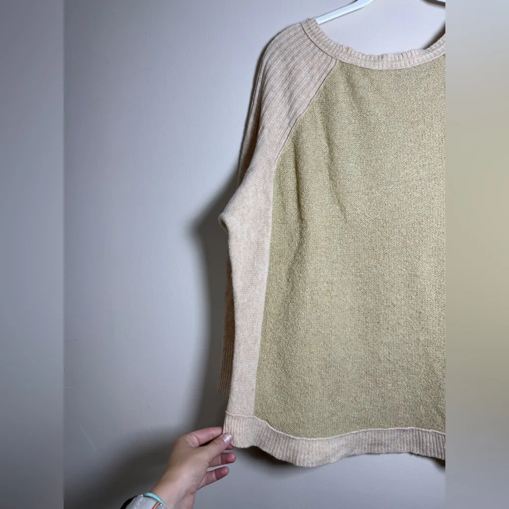Free People Oversized Lightweight Wool Camel Knitted Sweater Sz S - Image 10