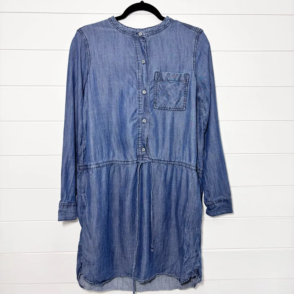 Gap TENCEL‎ long sleeve shirtdress Blue Jeans Vintage Size M - Image 3