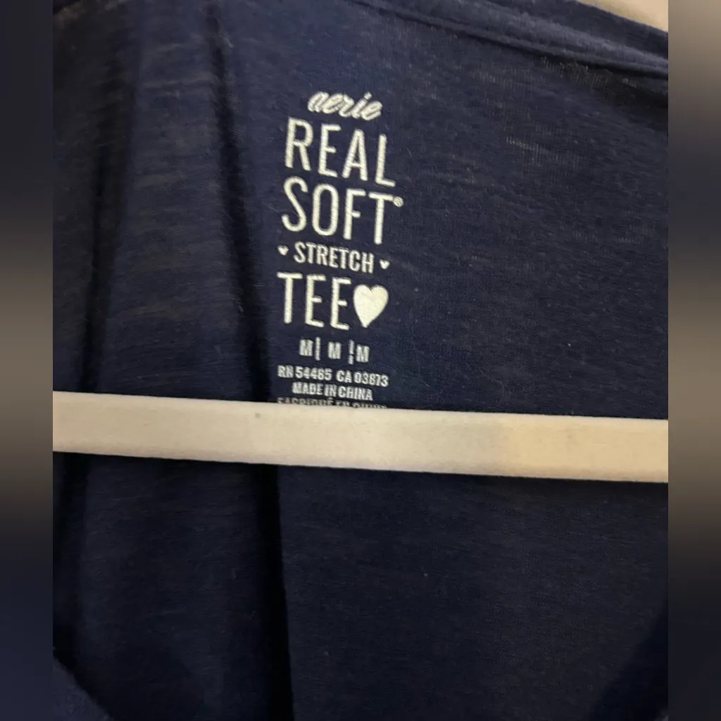 Aerie Deep Blue V-Neck Short Sleeve Tee - Image 3
